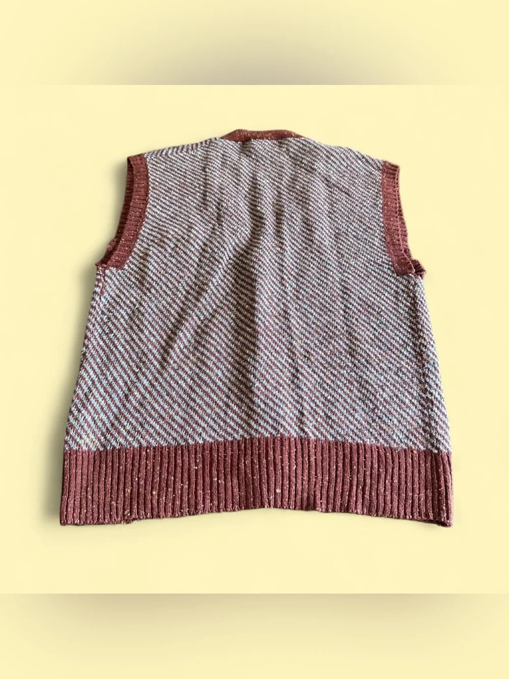 Vintage Himalaya Knit Sweater Vest Brown Blue Men’s Small